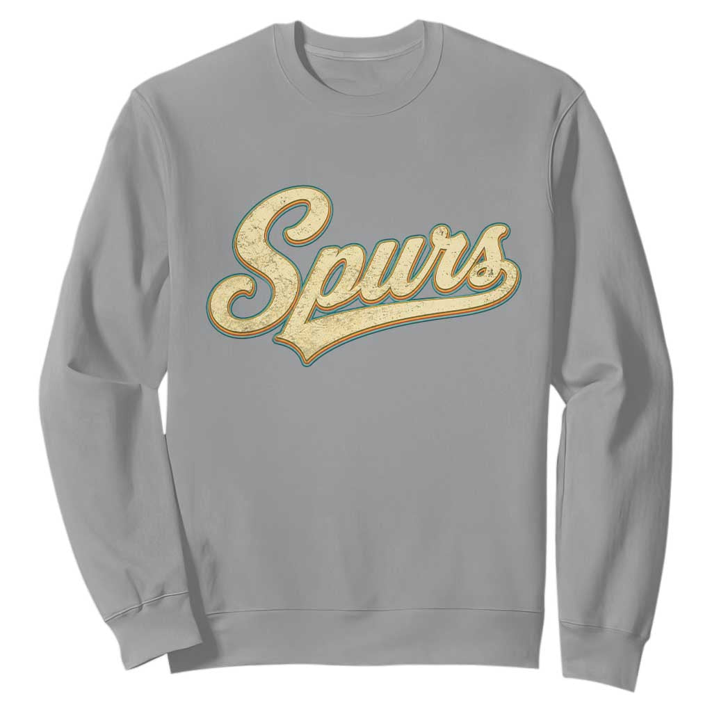 Vintage Spurs Name Script Sweatshirt for Sports Fan TS02 Sport Gray Print Your Wear