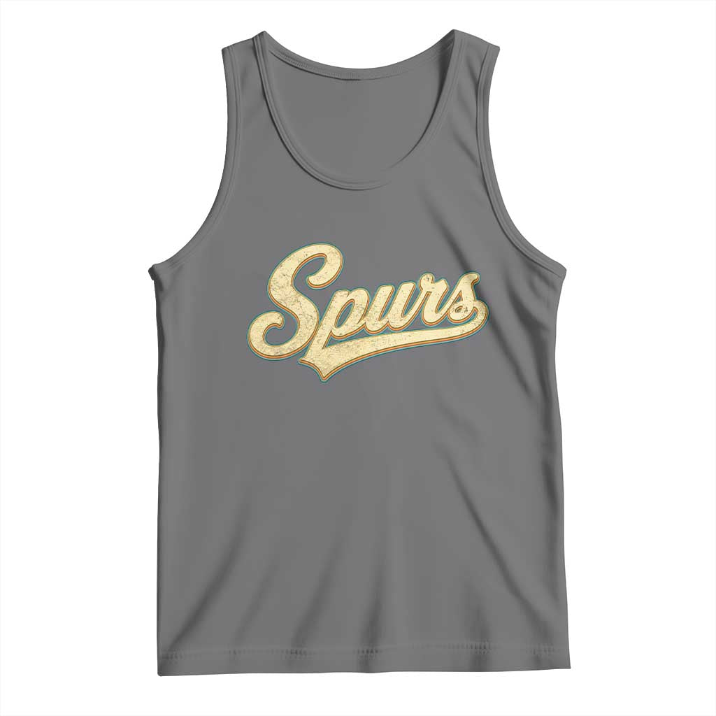 Vintage Spurs Name Script Tank Top for Sports Fan
