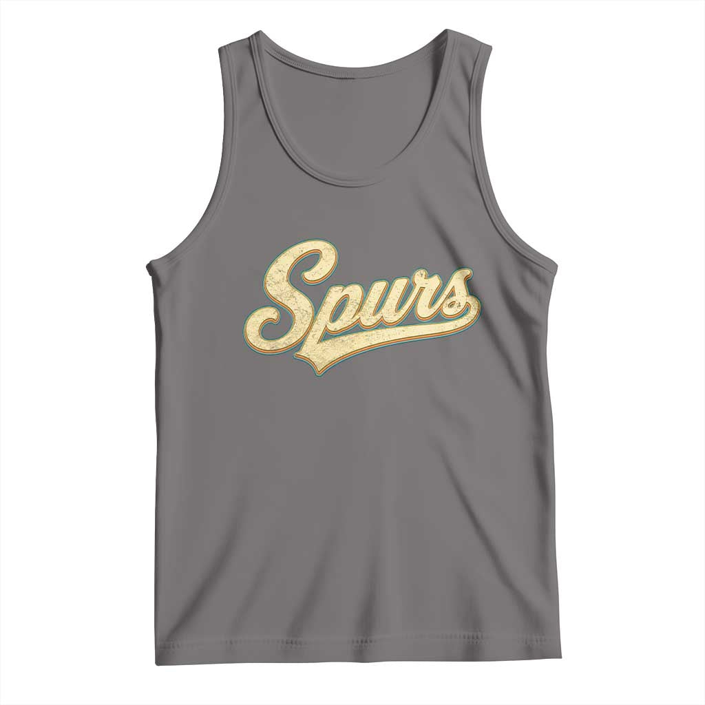 Vintage Spurs Name Script Tank Top for Sports Fan