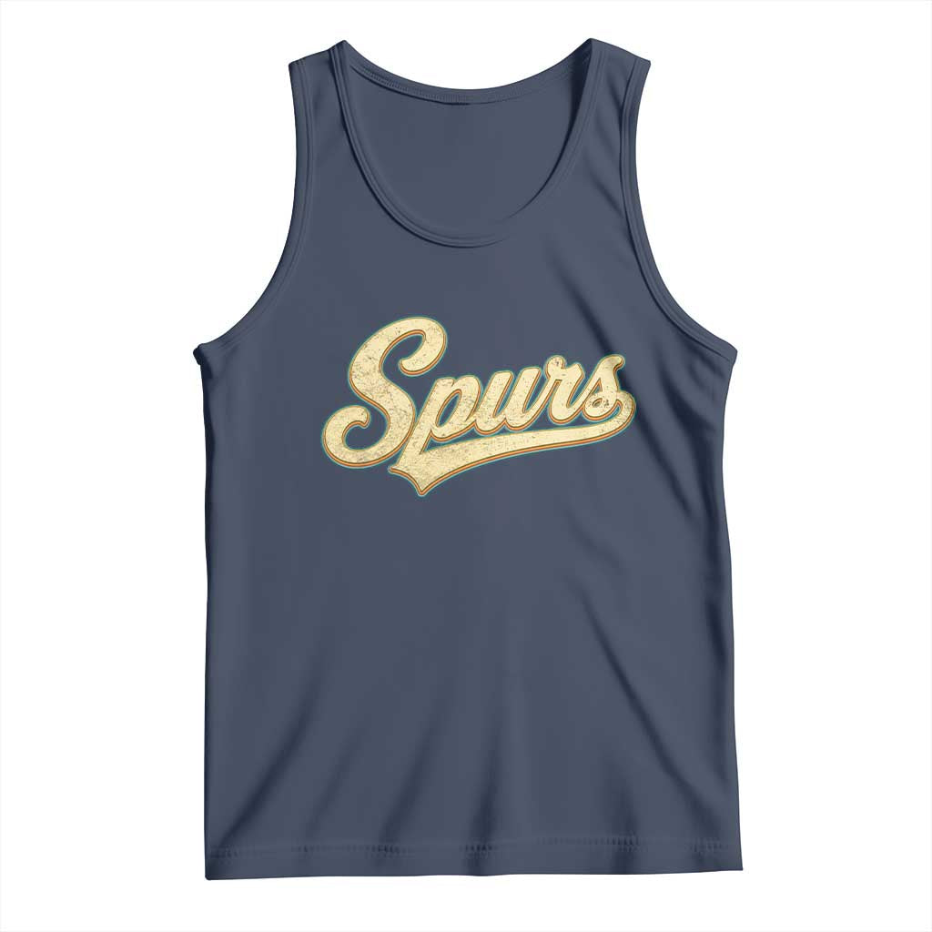 Vintage Spurs Name Script Tank Top for Sports Fan