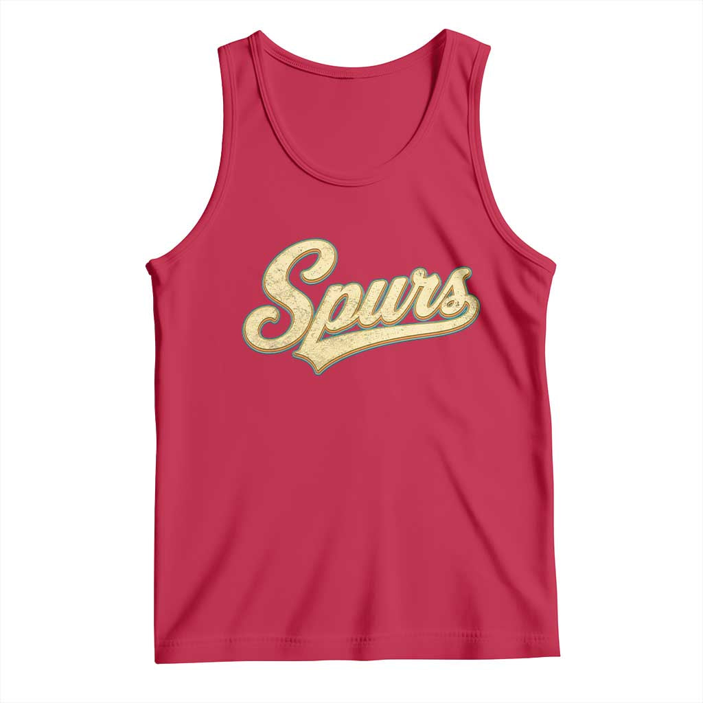 Vintage Spurs Name Script Tank Top for Sports Fan