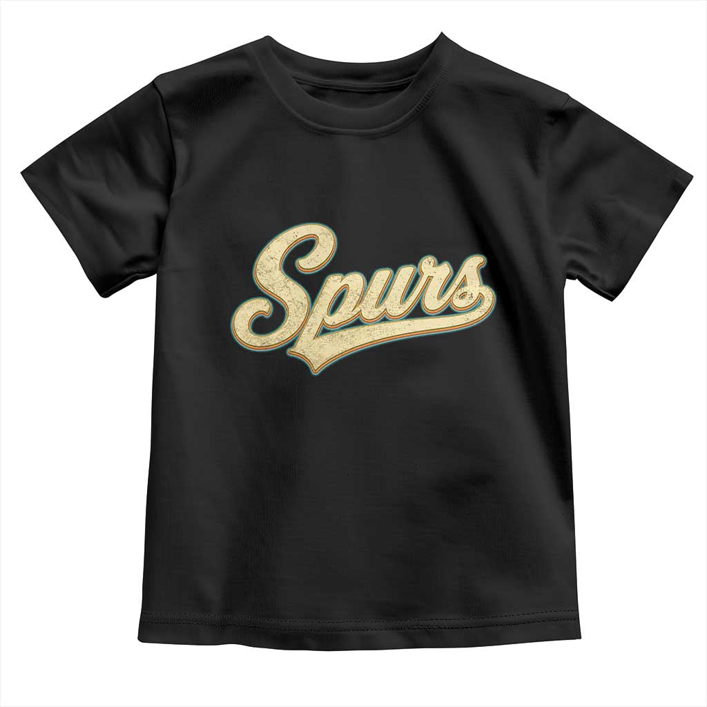 Vintage Spurs Name Script Toddler T Shirt for Sports Fan TS02 Black Print Your Wear