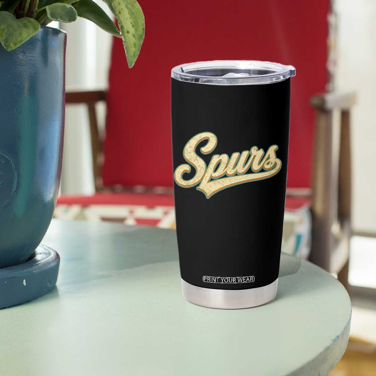 Vintage Spurs Name Script Tumbler Cup for Sports Fan