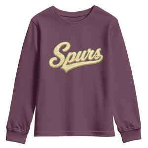 Vintage Spurs Name Script Youth Sweatshirt for Sports Fan TS02 Maroon Print Your Wear