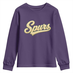 Vintage Spurs Name Script Youth Sweatshirt for Sports Fan TS02 Purple Print Your Wear