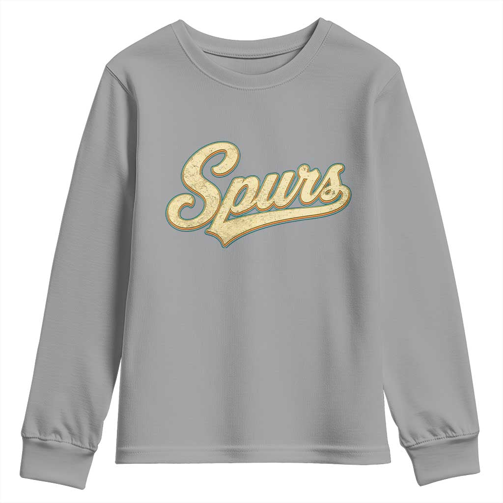 Vintage Spurs Name Script Youth Sweatshirt for Sports Fan TS02 Sport Gray Print Your Wear