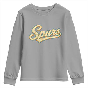 Vintage Spurs Name Script Youth Sweatshirt for Sports Fan TS02 Sport Gray Print Your Wear