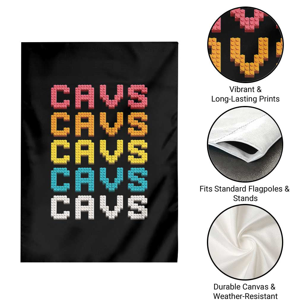 Retro Stacked Block Cavs Name Colorful Toy Brick Garden Flag for Sports Fan TS02 Print Your Wear