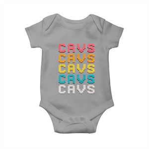 Retro Stacked Block Cavs Name Colorful Toy Brick Baby Onesie for Sports Fan TS02 Sport Gray Print Your Wear