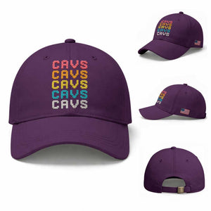 Retro Stacked Block Cavs Name Colorful Toy Brick Baseball Cap for Sports Fan TS02 Baseball Cap Universal Fit Purple Print Your Wear