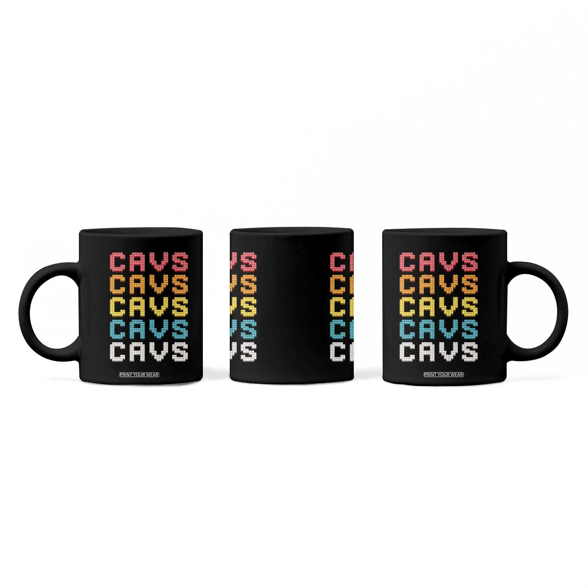 Retro Stacked Block Cavs Name Colorful Toy Brick Coffee Mug for Sports Fan TS02 Print Your Wear