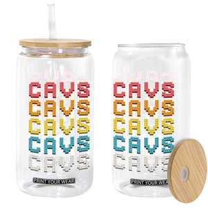 Retro Stacked Block Cavs Name Colorful Toy Brick Glass Can for Sports Fan TS02 Print Your Wear