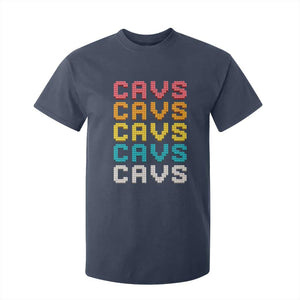 Retro Stacked Block Cavs Name Colorful Toy Brick T Shirt For Kid for Sports Fan TS02 Navy Print Your Wear