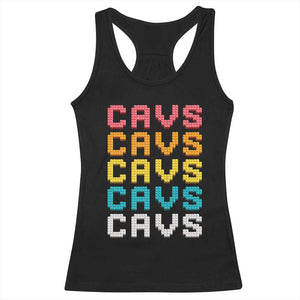 Retro Stacked Block Cavs Name Colorful Toy Brick Racerback Tank Top for Sports Fan TS02 Black Print Your Wear