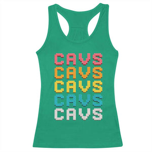 Retro Stacked Block Cavs Name Colorful Toy Brick Racerback Tank Top for Sports Fan TS02 Irish Green Print Your Wear