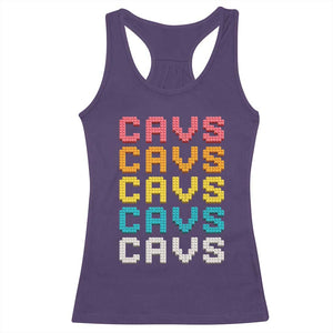 Retro Stacked Block Cavs Name Colorful Toy Brick Racerback Tank Top for Sports Fan TS02 Purple Print Your Wear