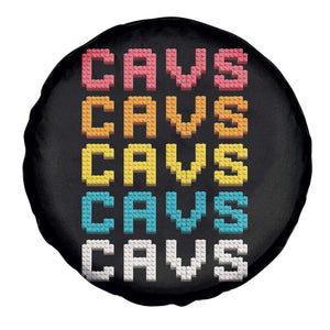 Retro Stacked Block Cavs Name Colorful Toy Brick Spare Tire Cover for Sports Fan TS02 Print Your Wear