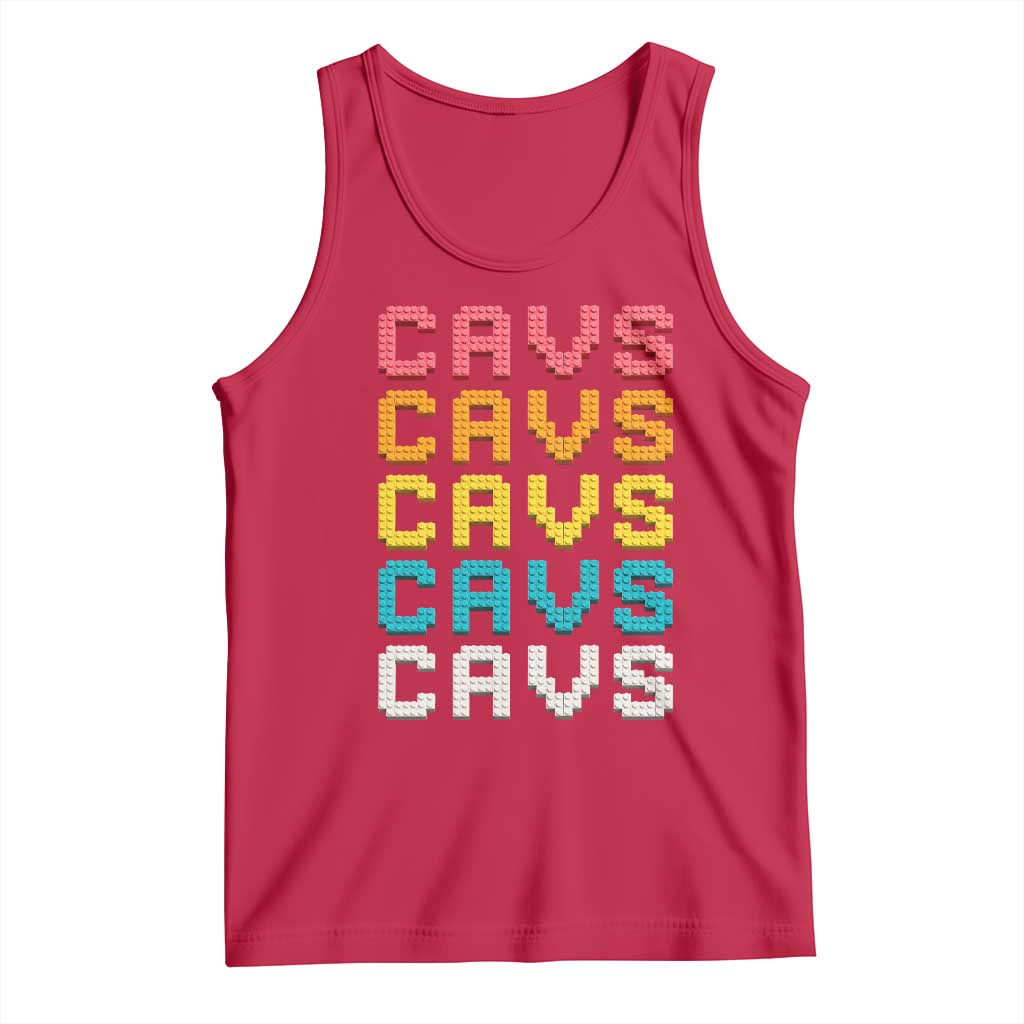 Retro Stacked Block Cavs Name Colorful Toy Brick Tank Top for Sports Fan TS02 Red Print Your Wear