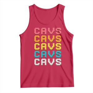 Retro Stacked Block Cavs Name Colorful Toy Brick Tank Top for Sports Fan TS02 Red Print Your Wear