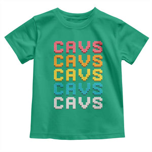 Retro Stacked Block Cavs Name Colorful Toy Brick Toddler T Shirt for Sports Fan TS02 Irish Green Print Your Wear