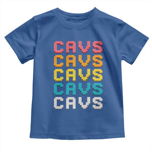 Retro Stacked Block Cavs Name Colorful Toy Brick Toddler T Shirt for Sports Fan TS02 Royal Blue Print Your Wear