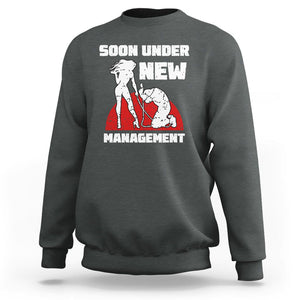 Bachelor Party Sweatshirt Soon Under New Management TS02 Dark Heather Printyourwear