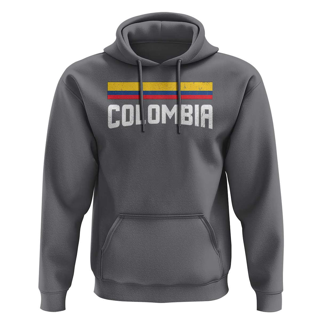 Colombia Hoodie COL Throwback Retro Vintage Colombian Flag TS02 Charcoal Print Your Wear