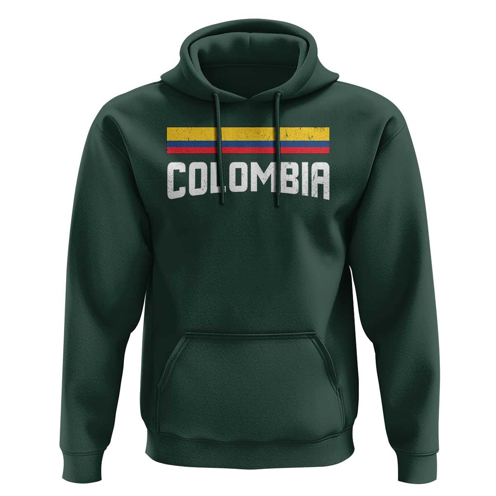 Colombia Hoodie COL Throwback Retro Vintage Colombian Flag TS02 Dark Forest Green Print Your Wear