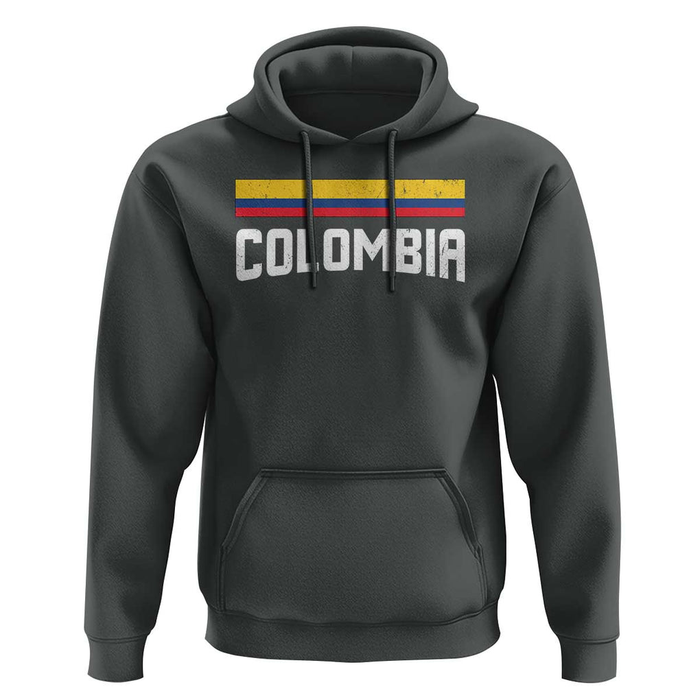 Colombia Hoodie COL Throwback Retro Vintage Colombian Flag TS02 Dark Heather Print Your Wear