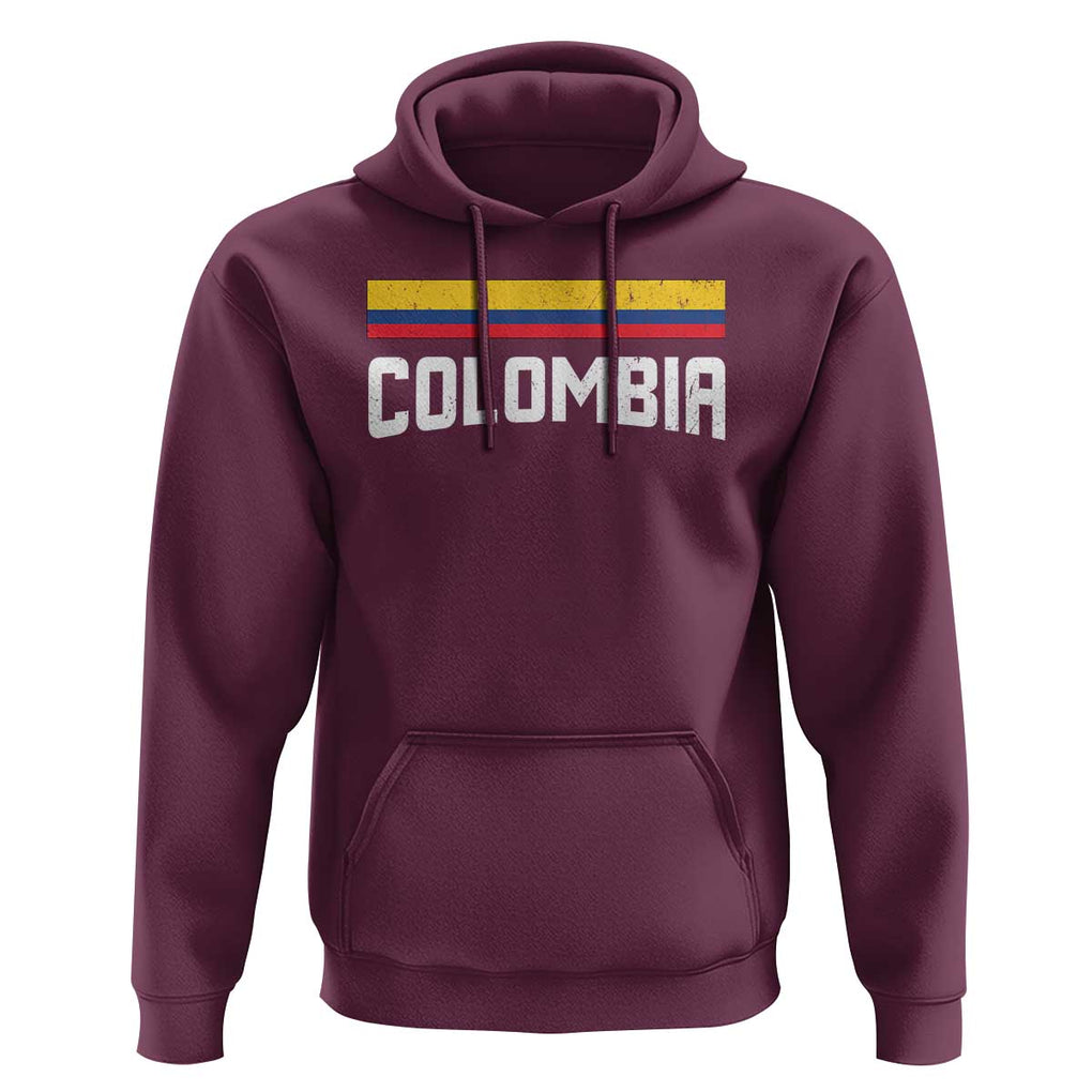 Colombia Hoodie COL Throwback Retro Vintage Colombian Flag TS02 Maroon Print Your Wear