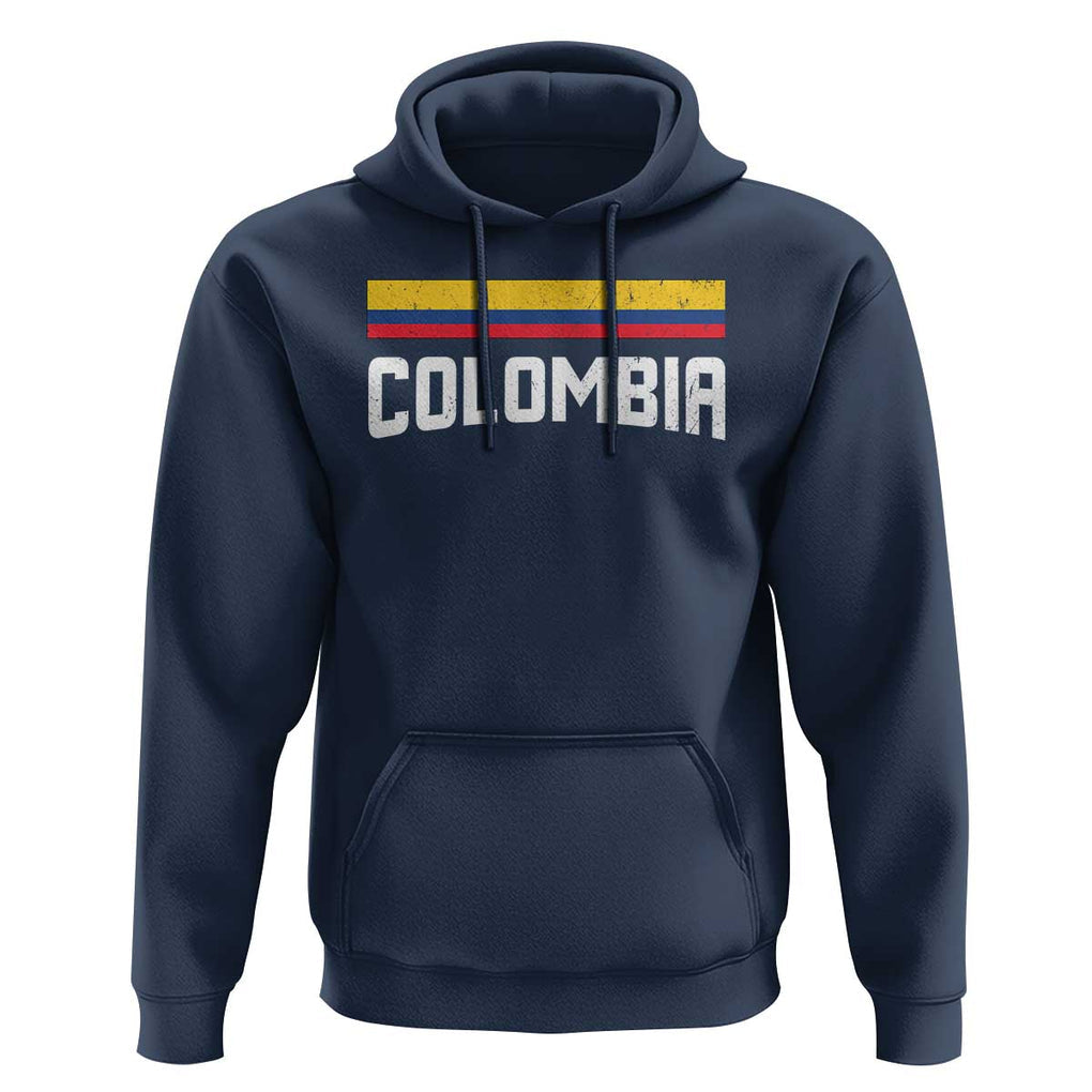 Colombia Hoodie COL Throwback Retro Vintage Colombian Flag TS02 Navy Print Your Wear
