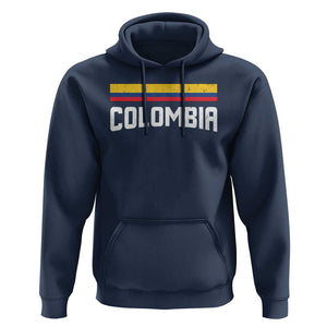 Colombia Hoodie COL Throwback Retro Vintage Colombian Flag TS02 Navy Print Your Wear