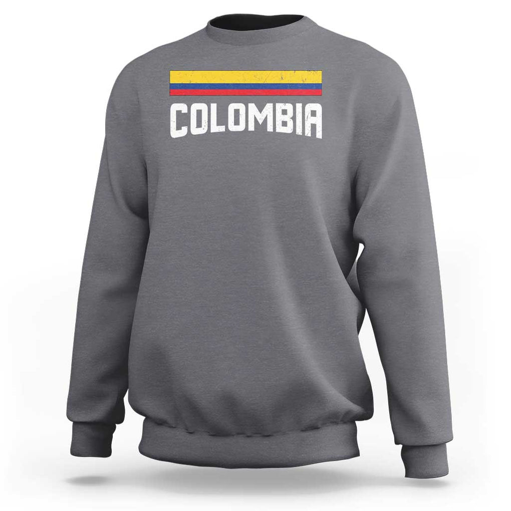 Colombia Sweatshirt COL Throwback Retro Vintage Colombian Flag TS02 Charcoal Print Your Wear