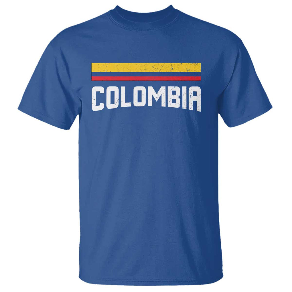 Colombia T Shirt COL Throwback Retro Vintage Colombian Flag TS02 Royal Blue Print Your Wear