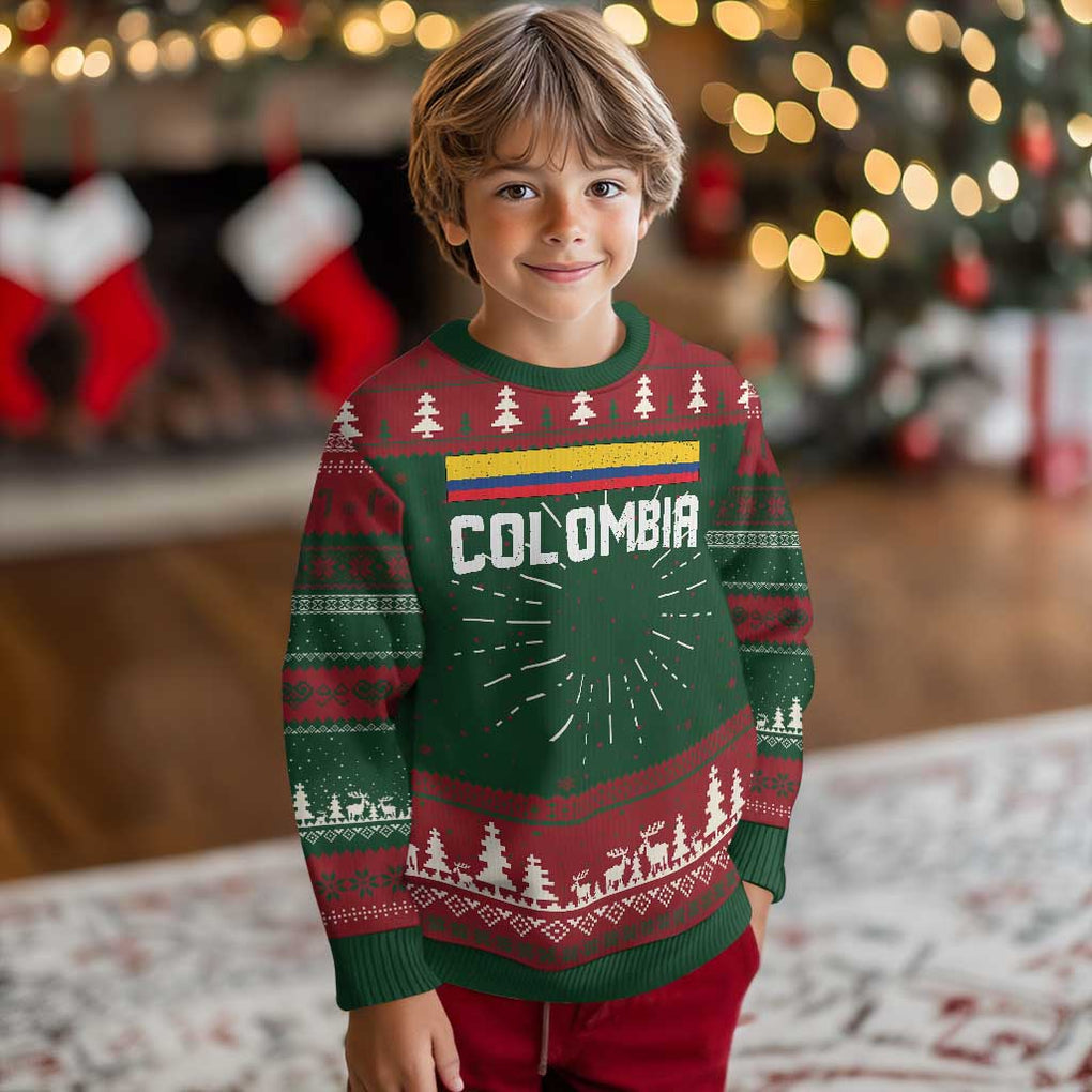 Colombia Ugly Christmas Sweater COL Throwback Retro Vintage Colombian Flag TS02 Christmas Print Your Wear