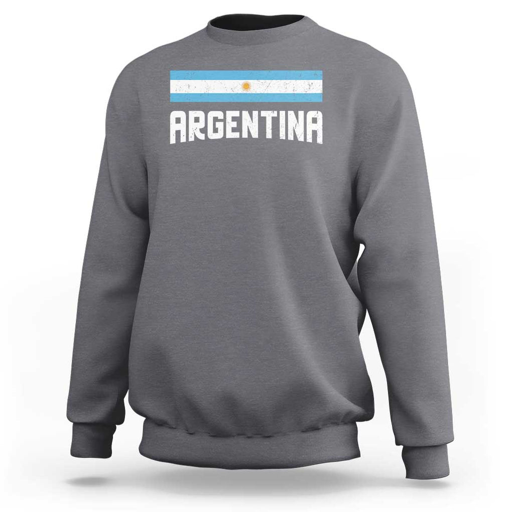 Argentina Sweatshirt ARG Throwback Retro Vintage Argentine Flag TS02 Charcoal Print Your Wear