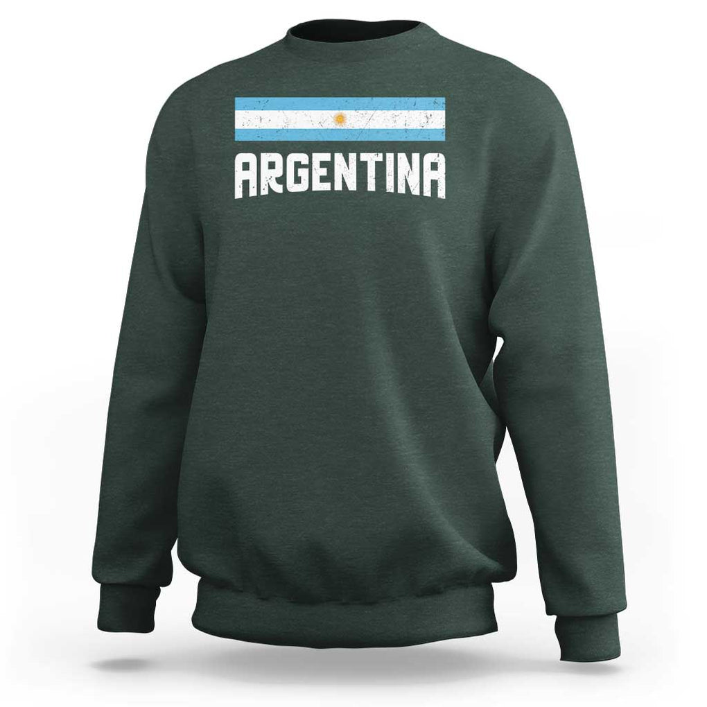 Argentina Sweatshirt ARG Throwback Retro Vintage Argentine Flag TS02 Dark Forest Green Print Your Wear