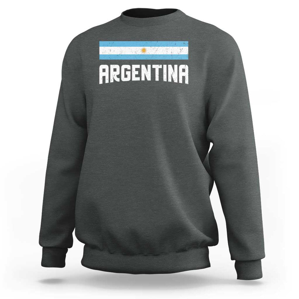 Argentina Sweatshirt ARG Throwback Retro Vintage Argentine Flag TS02 Dark Heather Print Your Wear