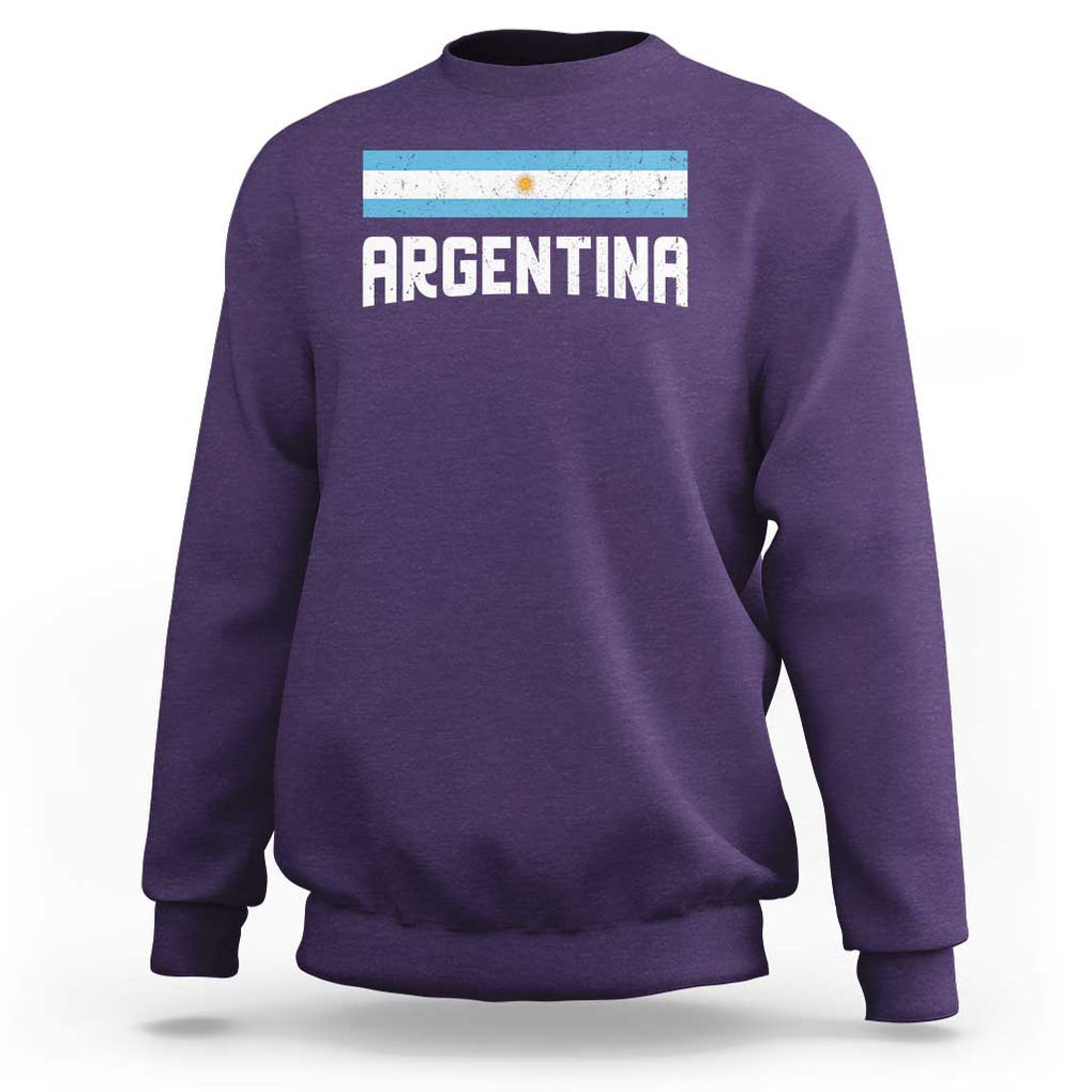 Argentina Sweatshirt ARG Throwback Retro Vintage Argentine Flag TS02 Purple Print Your Wear