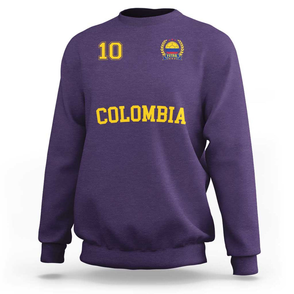 Colombia Football Sweatshirt Number Ten Colombian Flag Jersey Franela Ftbol Soccer TS02 Purple Print Your Wear