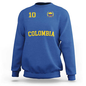 Colombia Football Sweatshirt Number Ten Colombian Flag Jersey Franela Ftbol Soccer TS02 Royal Blue Print Your Wear