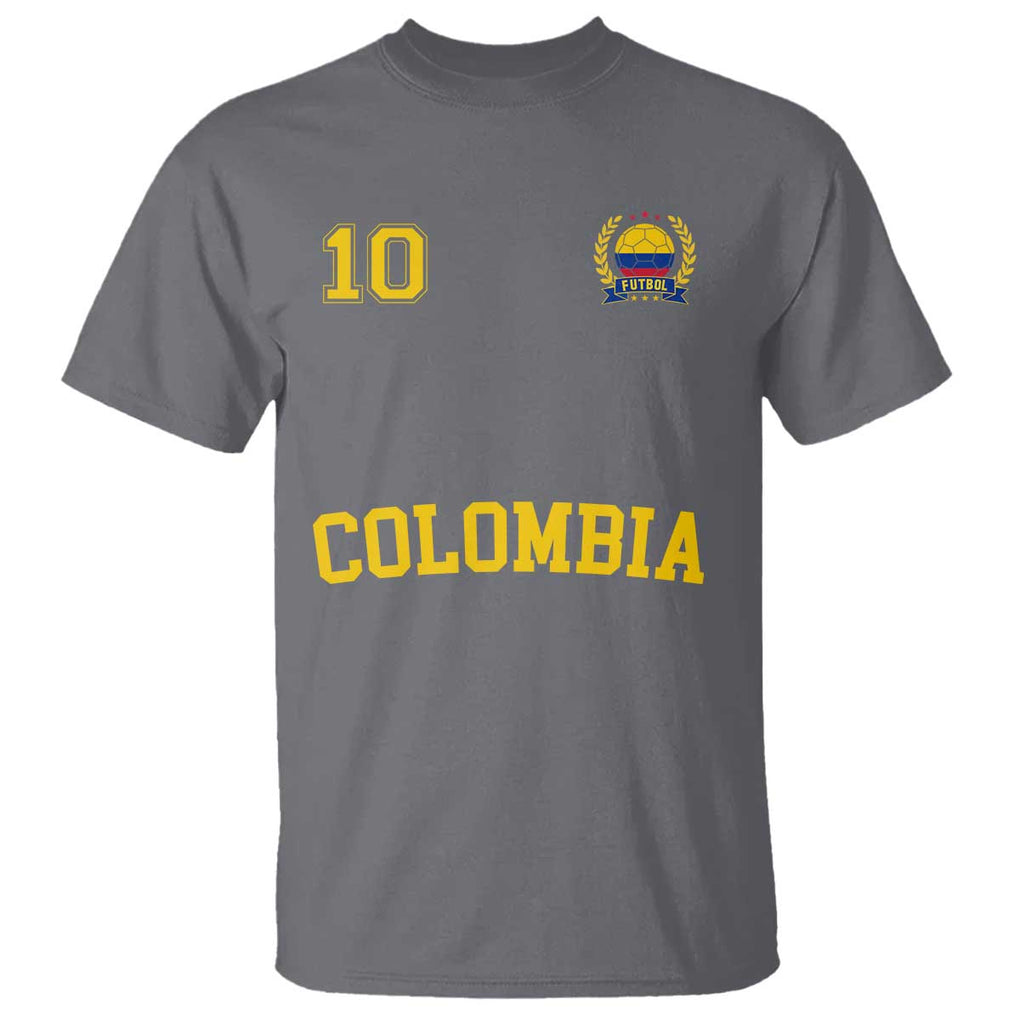 Colombia Football T Shirt Number Ten Colombian Flag Jersey Franela Ftbol Soccer TS02 Charcoal Print Your Wear