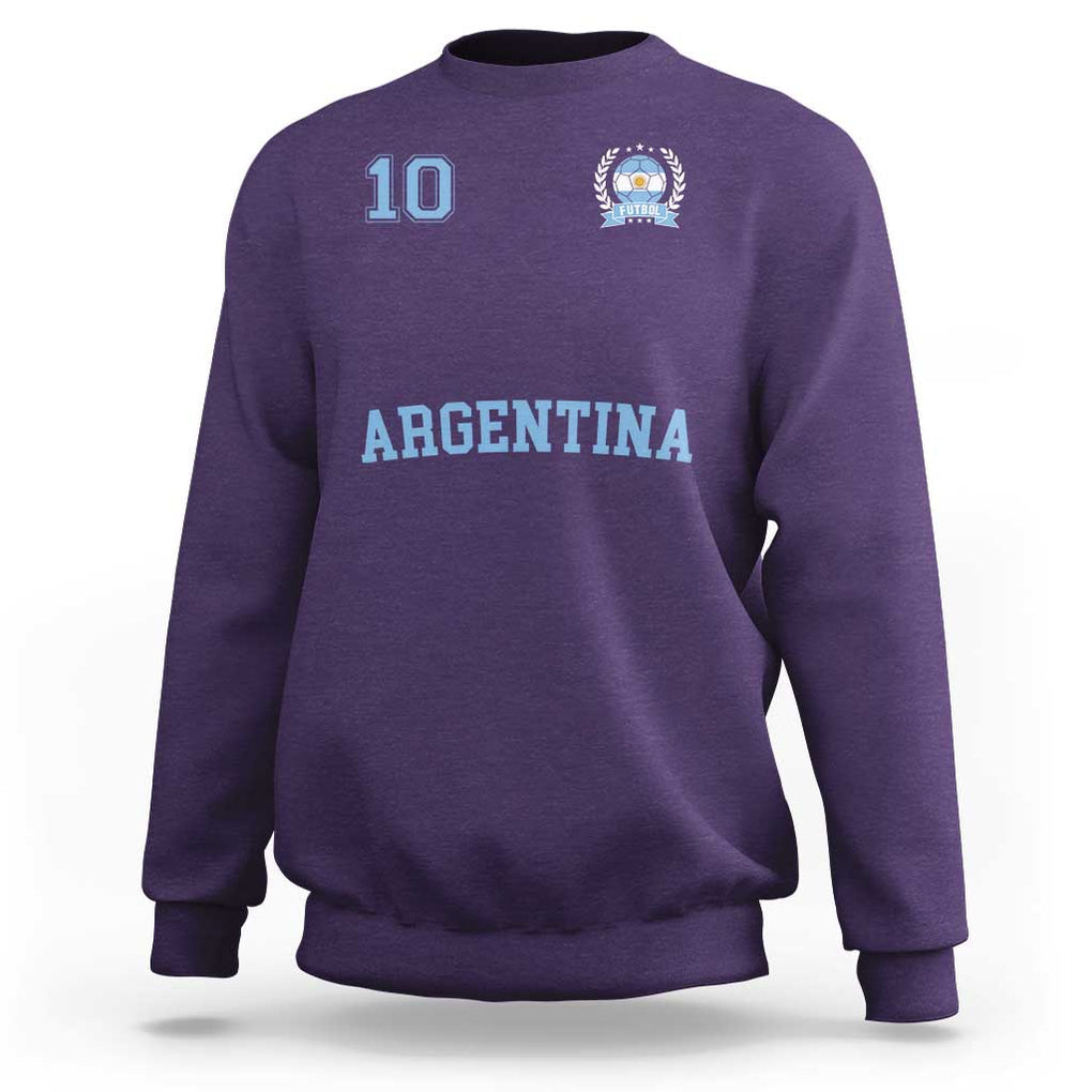 Argentina Football Sweatshirt Number Ten Argentine Flag Jersey Remera Ftbol Soccer TS02 Purple Print Your Wear