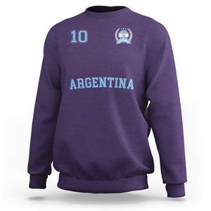 Argentina Football Sweatshirt Number Ten Argentine Flag Jersey Remera Ftbol Soccer TS02 Purple Print Your Wear