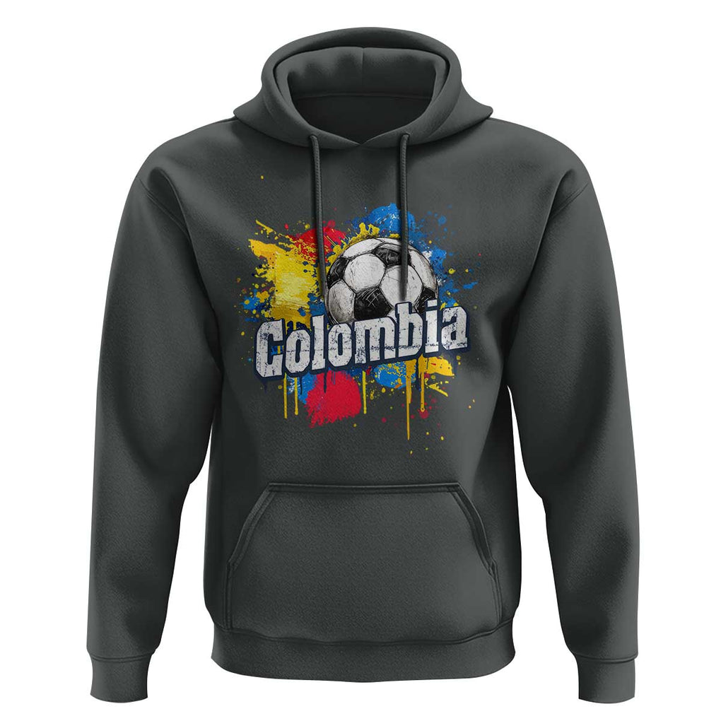 Colombia Football Hoodie Colombian Flag Ftbol Lover TS02 Dark Heather Print Your Wear