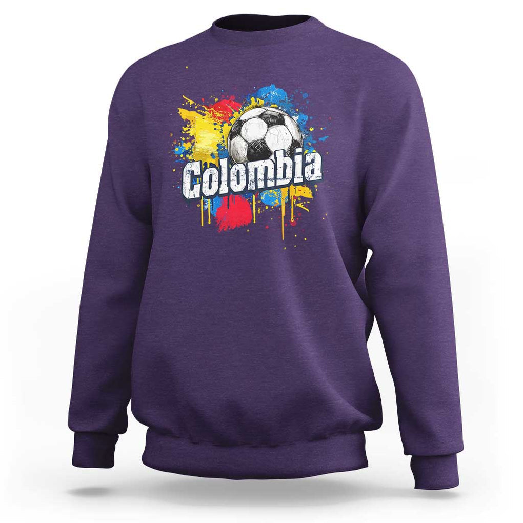 Colombia Football Sweatshirt Colombian Flag Ftbol Lover TS02 Purple Print Your Wear