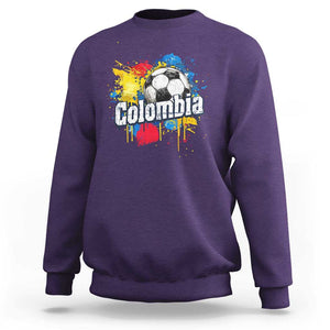 Colombia Football Sweatshirt Colombian Flag Ftbol Lover TS02 Purple Print Your Wear