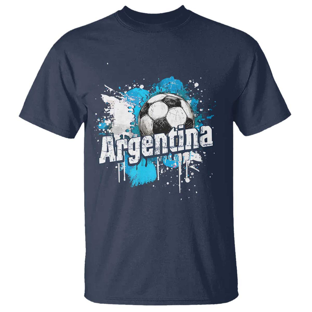 Argentina Football T Shirt Argentine Flag Ftbol Lover TS02 Navy Print Your Wear