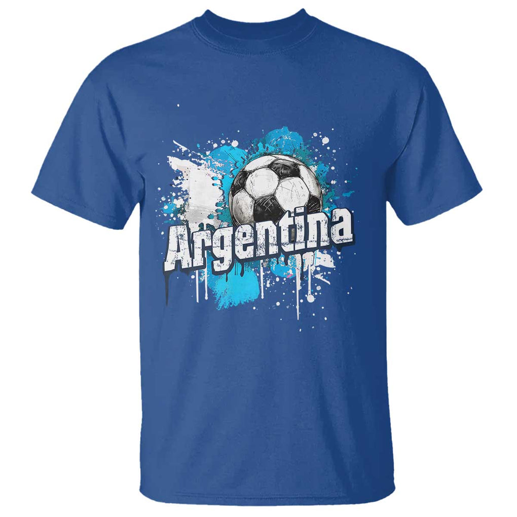 Argentina Football T Shirt Argentine Flag Ftbol Lover TS02 Royal Blue Print Your Wear