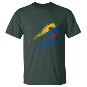 Colombia Football T Shirt Colombian Flag Futbol Soccer Lover TS02 Dark Forest Green Print Your Wear